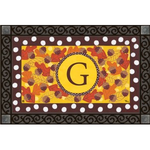 Fall Follies Monogram G Doormat Indoor/Outdoor Autumn Letter G by MatMates   